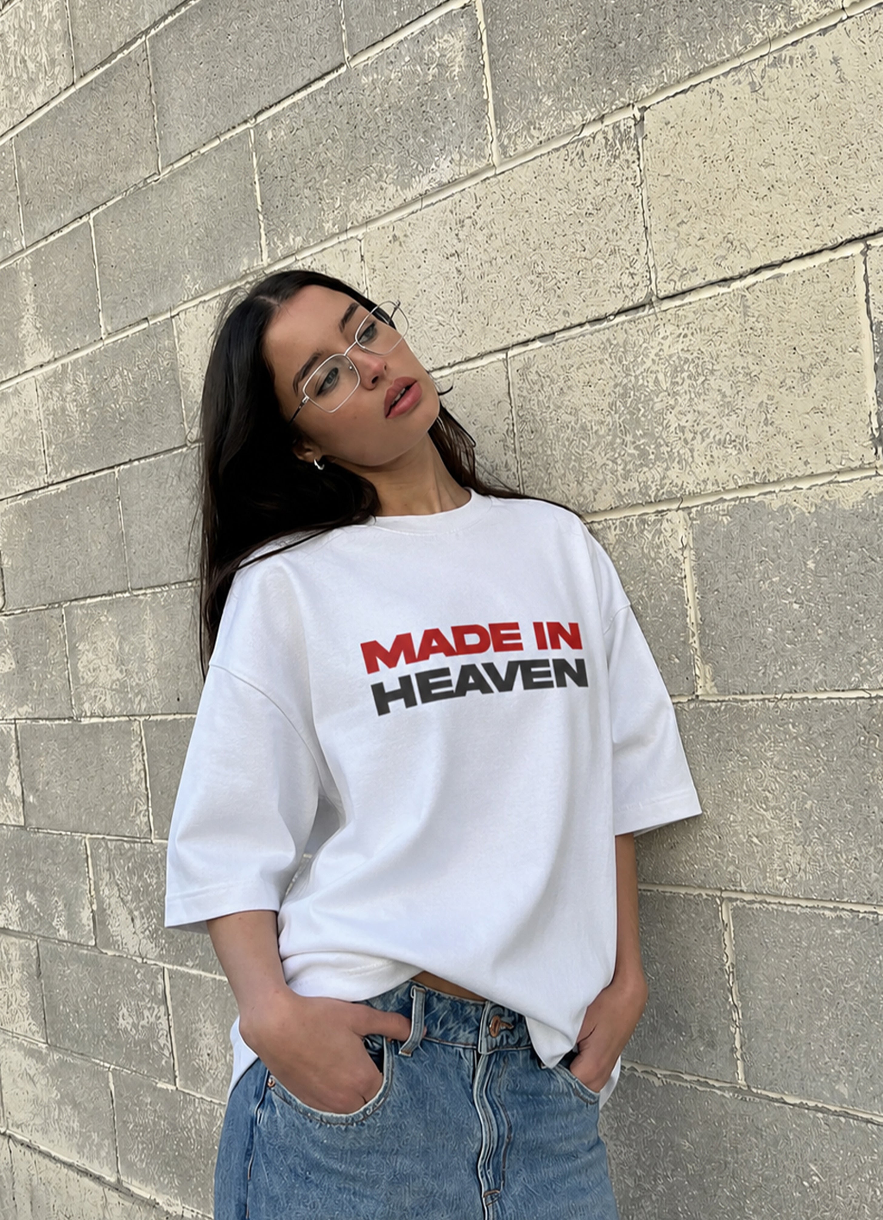 MADE IN HEAVEN WHITE OVERSIZED TEE