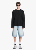 BLACK WAFFLE OVERSIZED TEE