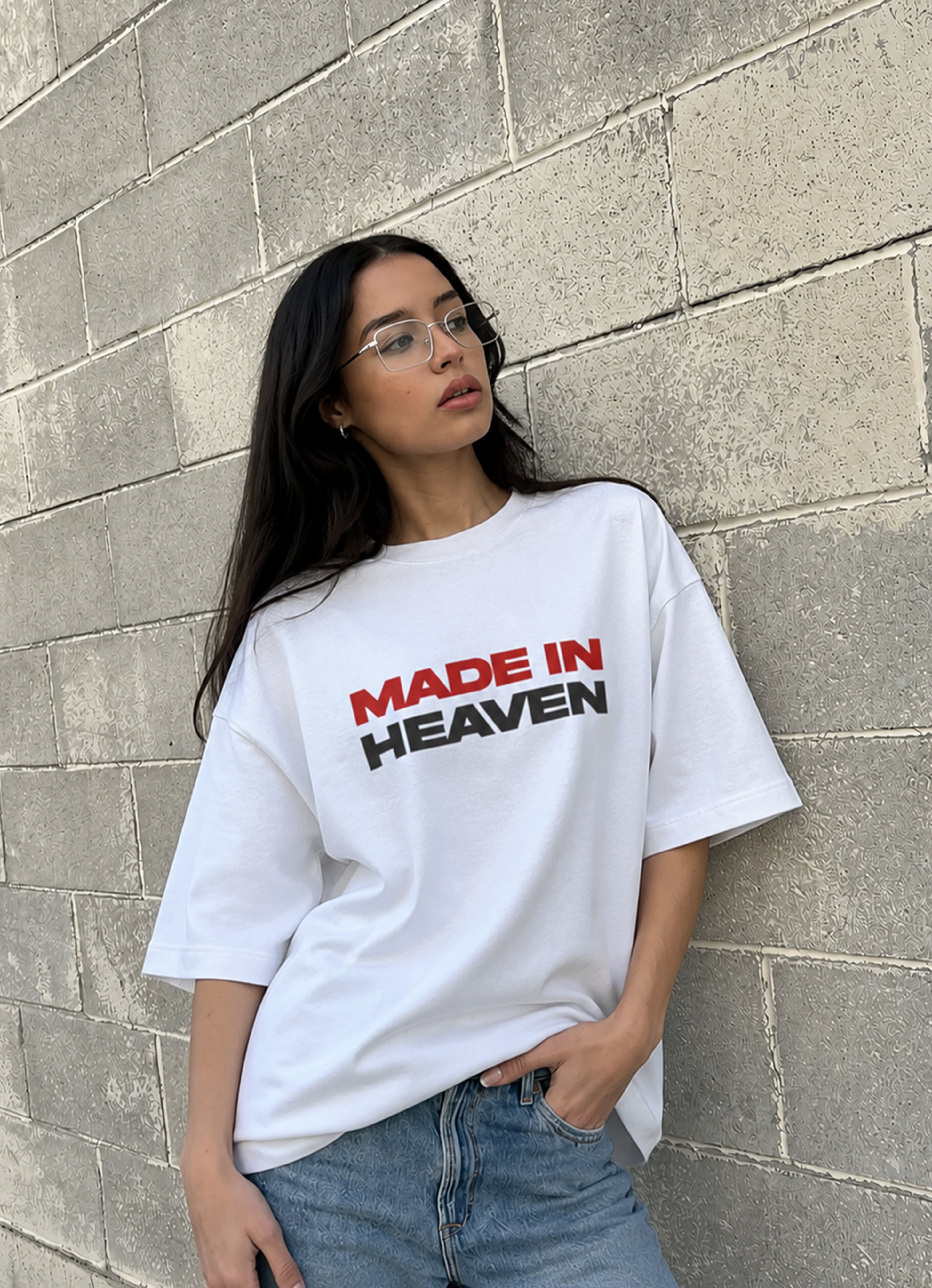 MADE IN HEAVEN WHITE OVERSIZED TEE