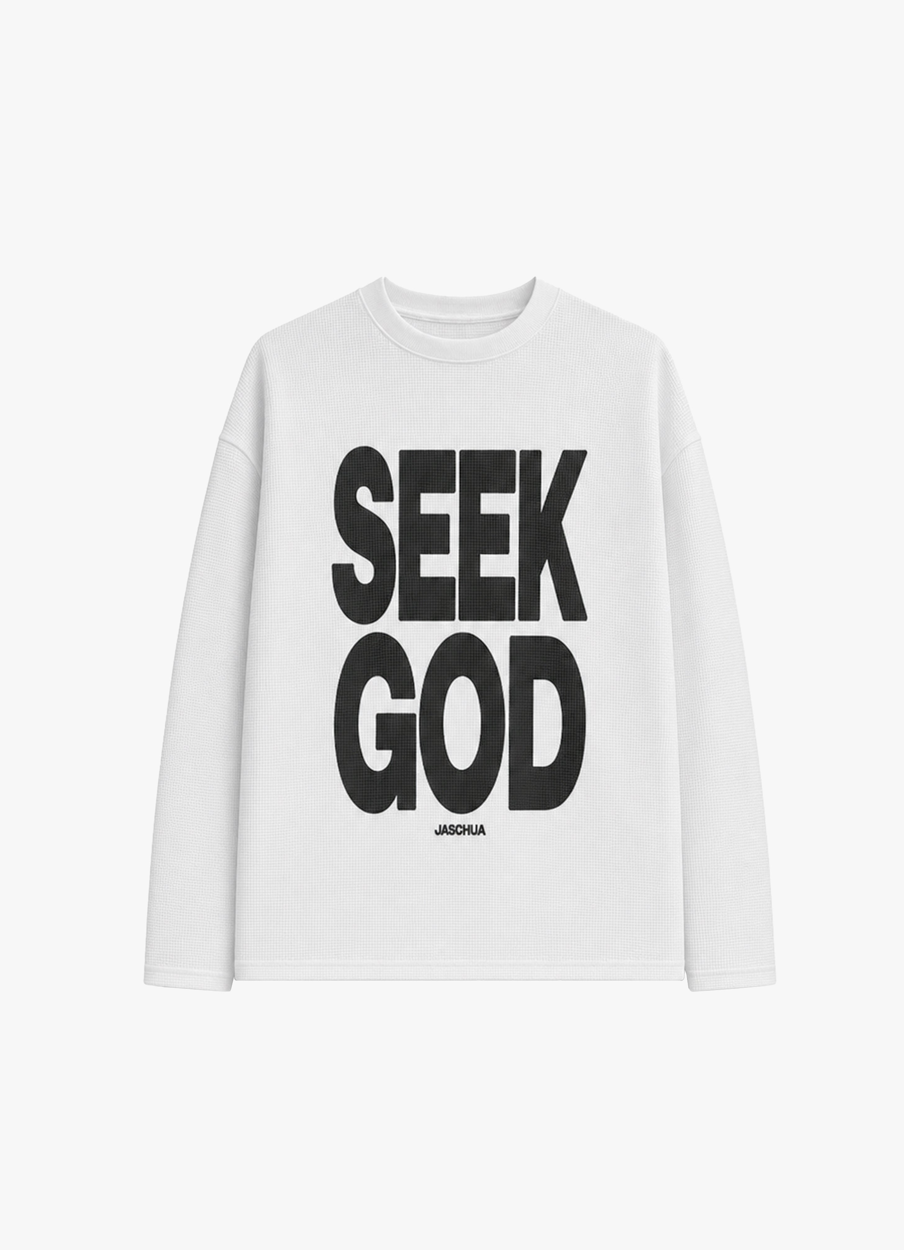 SEEK GOD OFF WHITE WAFFLE OVERSIZED TEE