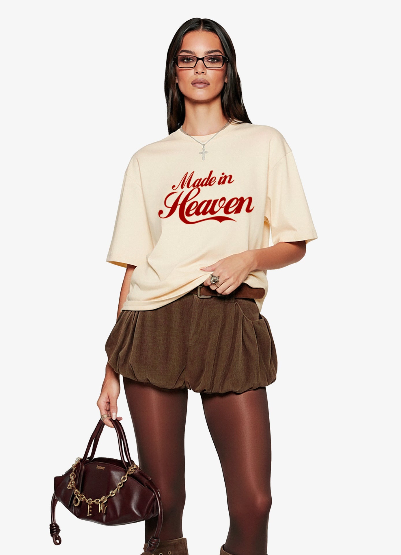 MADE IN HEAVEN IVORY OVERSIZED TEE